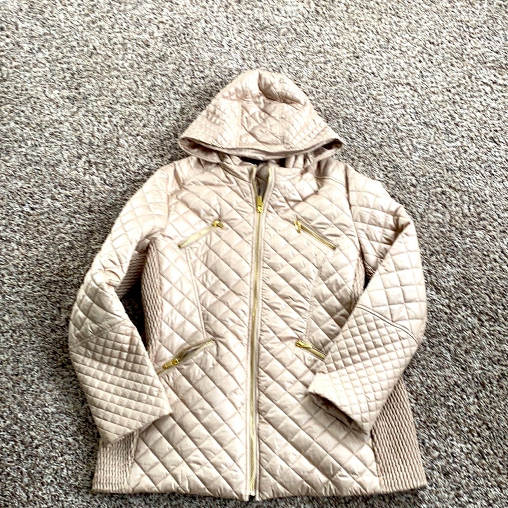 Champagne and gold accent coat